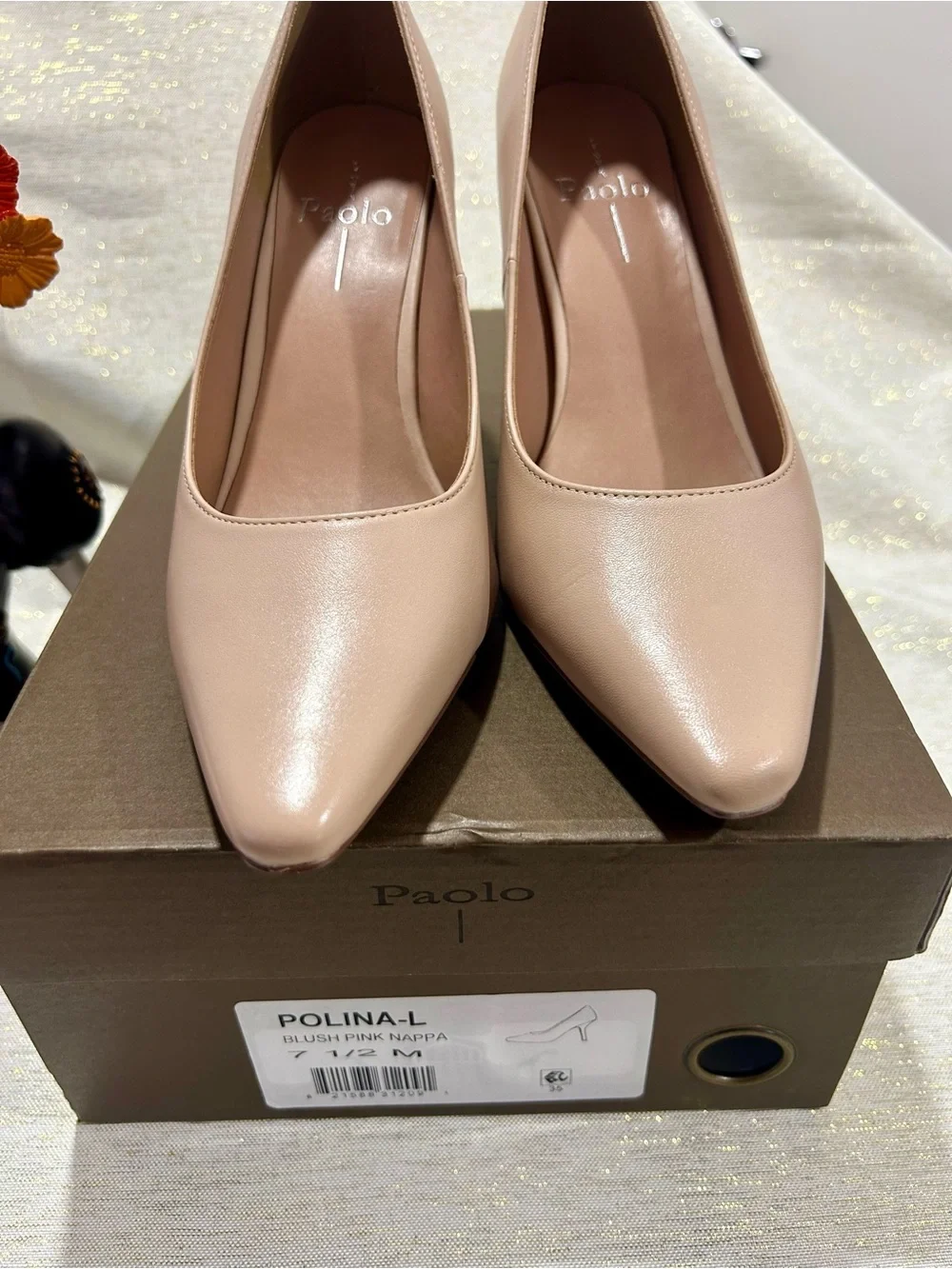 Linea Paolo Leather Blush Nude Pointed-Toe Pumps